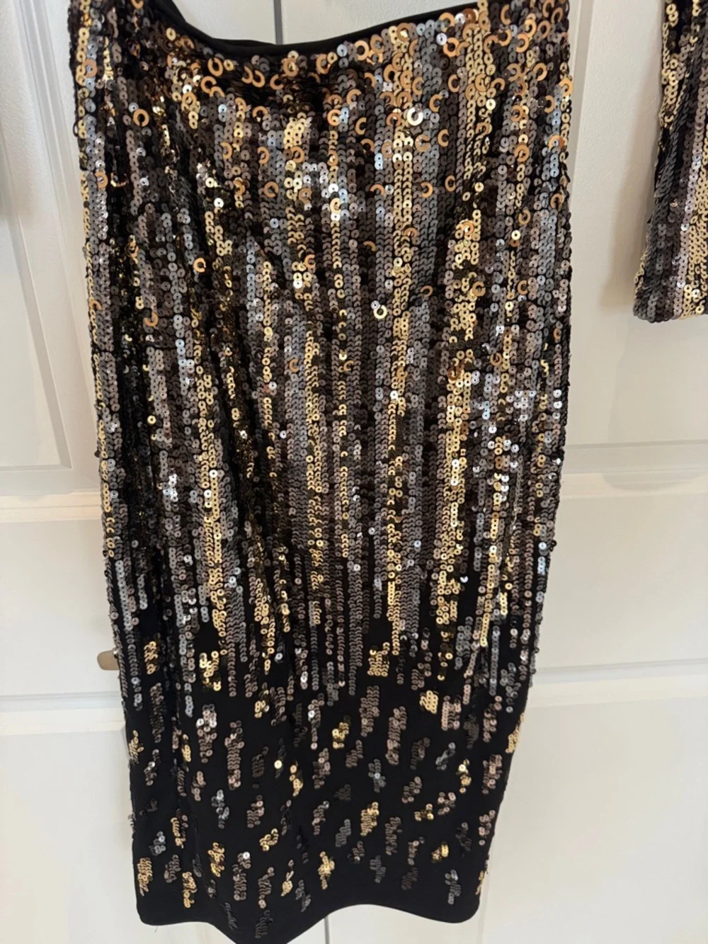 Marciano Black Top with Gold and Silver Sequins - Picture 3 of 4